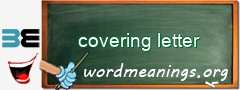 WordMeaning blackboard for covering letter